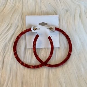 NEW Red marble fantasy hoops ✨